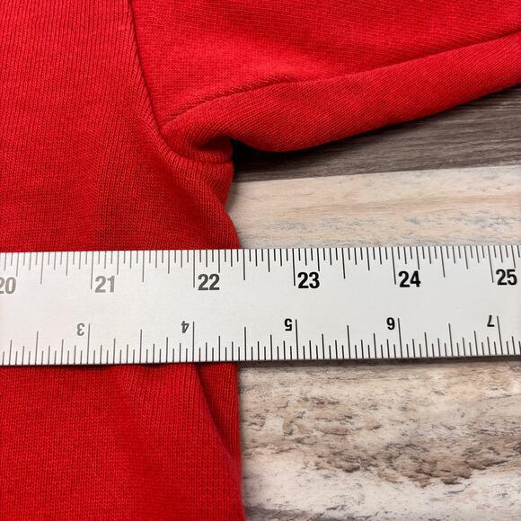 Vintage 80s Guess America Paris RedYellow Womens L Logo Cropped Sweatshirt - Picture 5 of 9